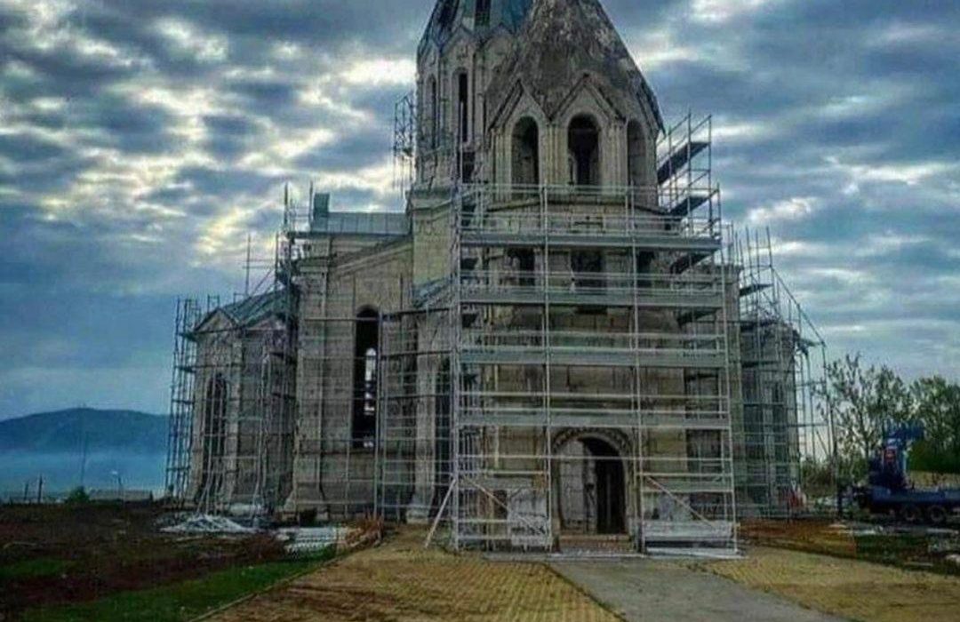 آغاز عملیات مرمت کلیسای قازانچی در شهر شوشا