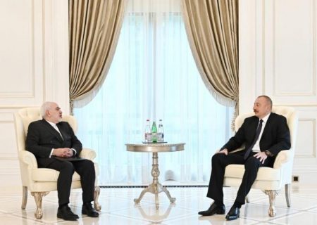 دیدار رئیس‌جمهور آذربایجان با ظریف در شهر قَبَله
