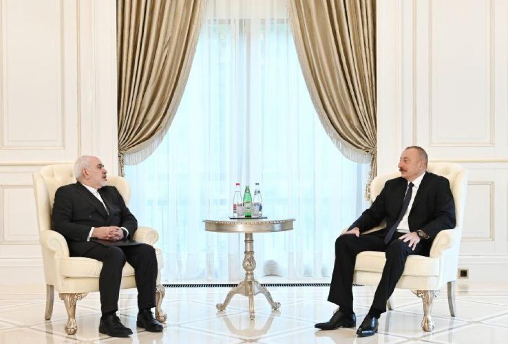 دیدار رئیس‌جمهور آذربایجان با ظریف در شهر قَبَله