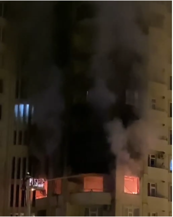 آتش سوزی در منطقه یاسامال باکو