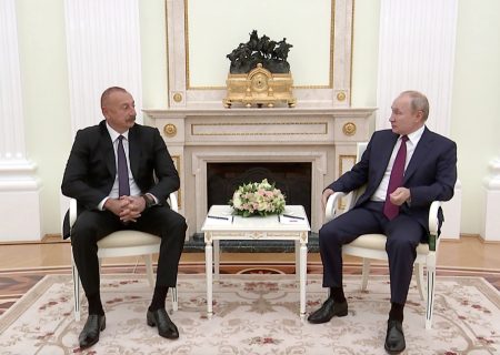 رئیس جمهور روسیه از تلاش های رئیس جمهور آذربایجان برای حل اوضاع منطقه تشکر کرد