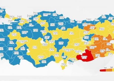 هیچ استانی در نقشه کووید ۱۹ ترکیه قرمز نیست 