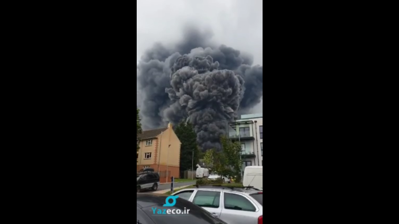 انفجار قوی در شهر لمینگتون انگلیس باعث آتش سوزی شده است