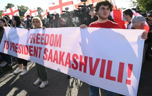 بازداشت شهروندان گرجی در راهپیمایی حمایت از ساکاشویلی
