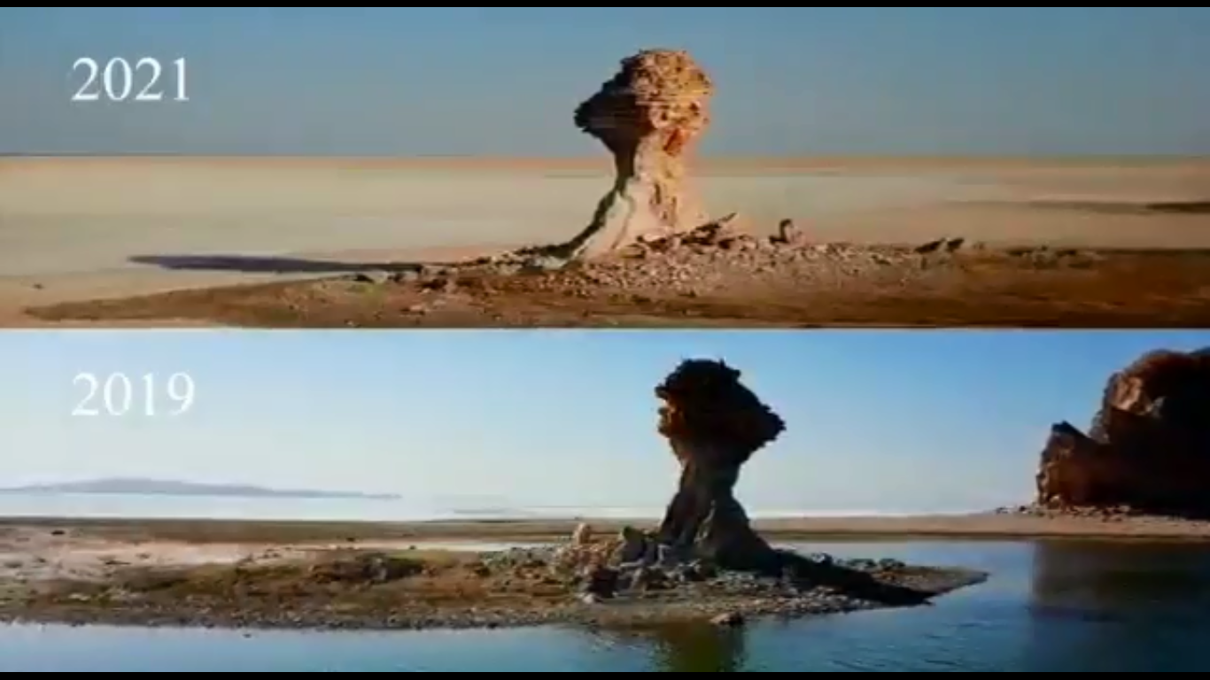 ویدئویی دردناک از دریاچه‌ی ارومیه
