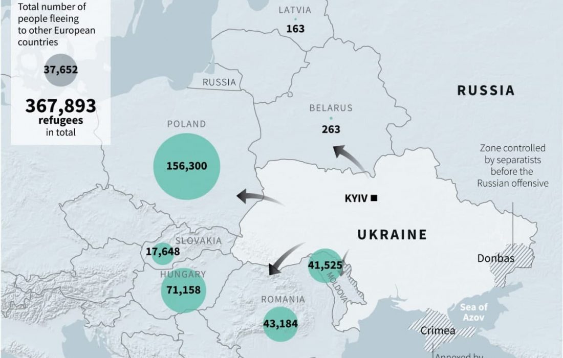 اوکراینی‌ها به کدام کشورها پناه می‌برند؟