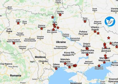 اولین نقشه از حملات گسترده روسیه به مناطق مختلف اوکراین+ عکس