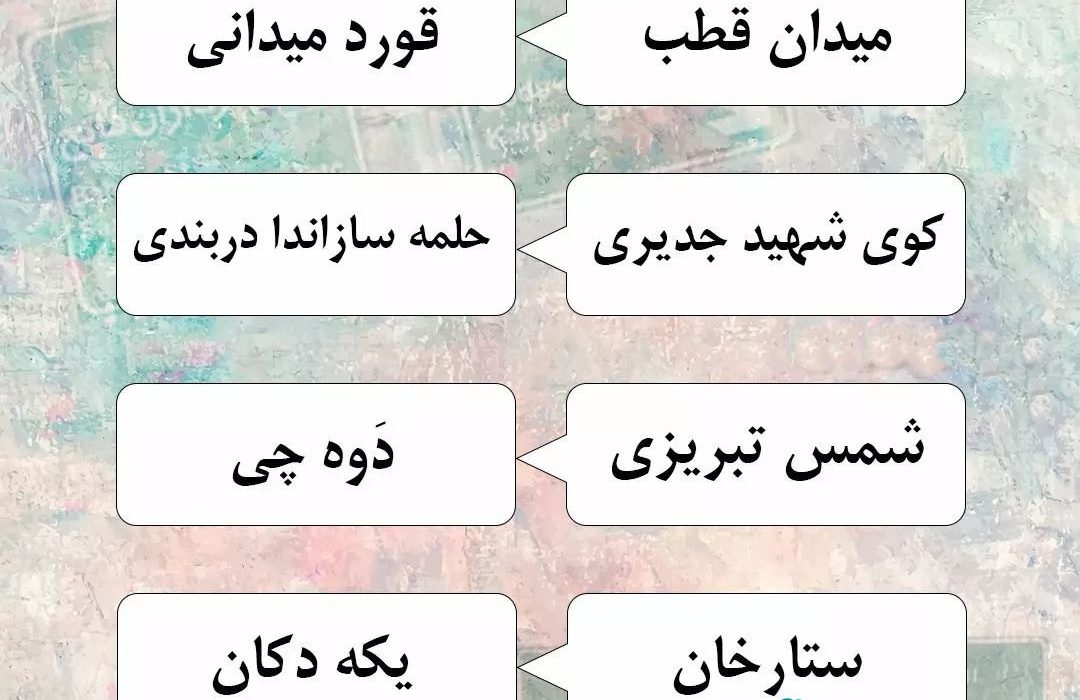 راهنمای برخی اسم خیابانهای تبریز!