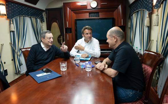 ماکرون، شولز و دراقی با قطار به اوکراین سفر کردند