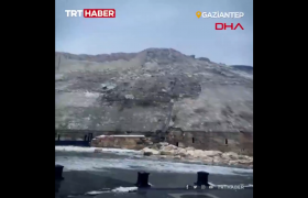 تخریب قلعه تاریخی غازی آنتپ پس از زلزله امروز صبح در ترکیه