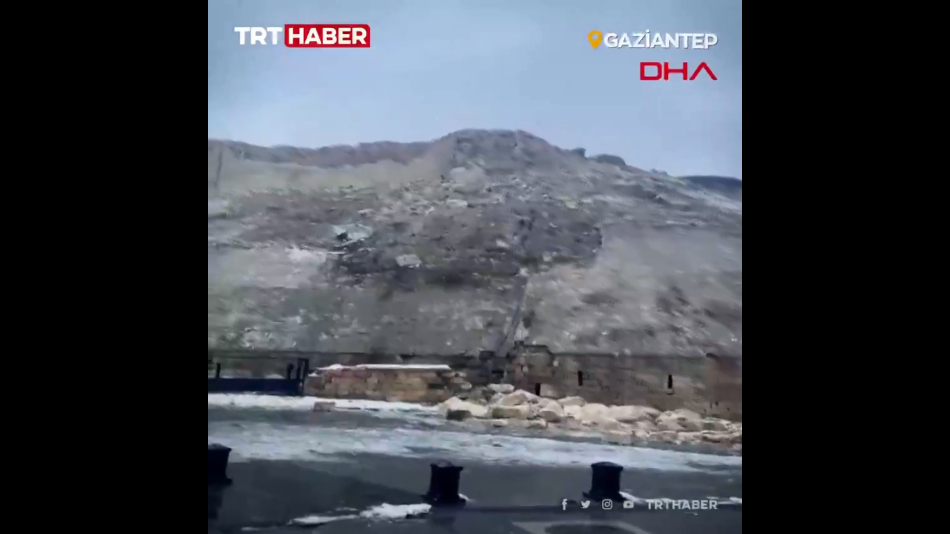 تخریب قلعه تاریخی غازی آنتپ پس از زلزله امروز صبح در ترکیه