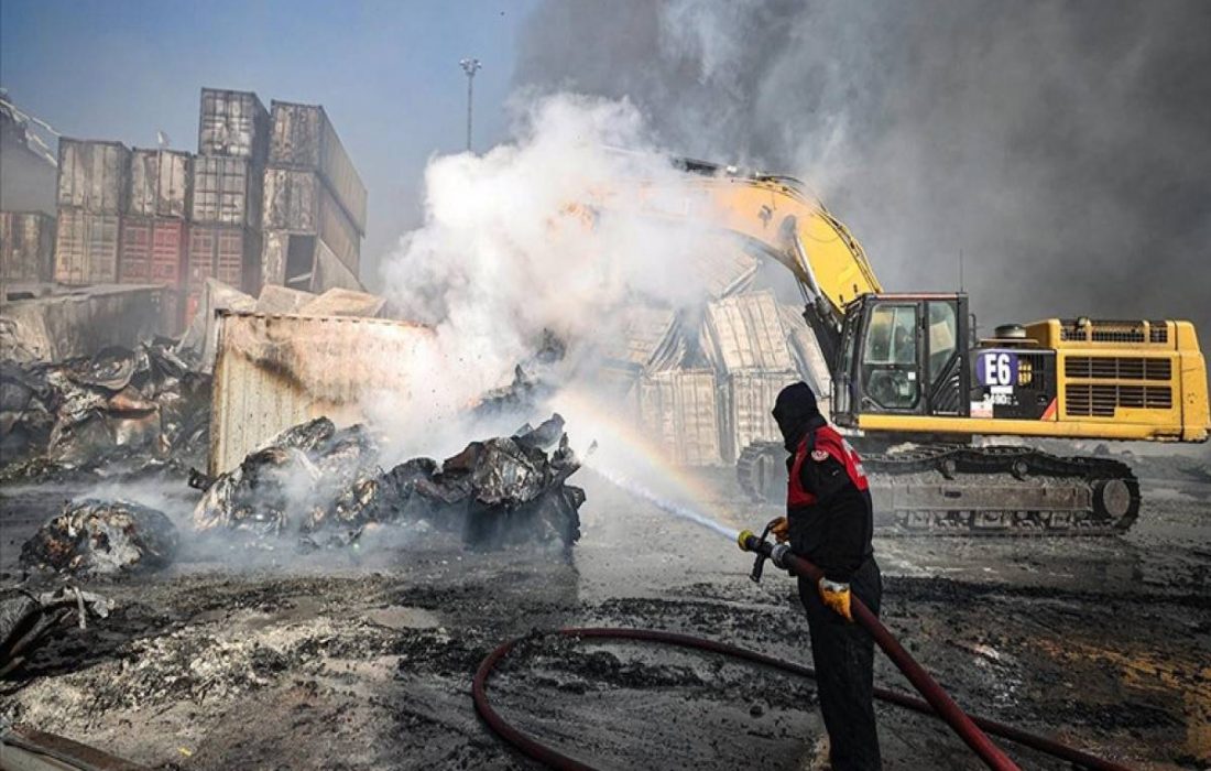 آتش سوزی بندر اسکندرون ترکیه بعد از ۵ روز مهار شد
