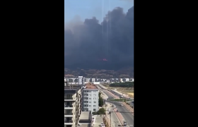 آتش سوزی گسترده در ارتفاعات شهر چاناخ قلعه ترکیه