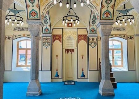 نمایی از مسجد ساعاتلی شوشا بعد از مرمت و بازسازی