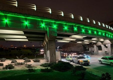 پروژه نورپردازی رمپ ۱ پل تبادل امام علی ( ع ) تکمیل شد