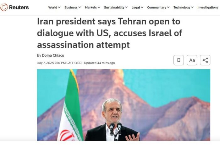 بازتاب مصاحبه پزشکیان در رسانه‌های انگلیسی‌زبان؛ از طرح نافرجام ترور تا تداوم مذاکرات