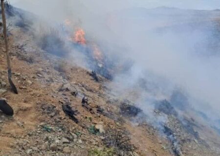 مهار آتش‌سوزی در مراتع آلماچوان شهرستان مراغه