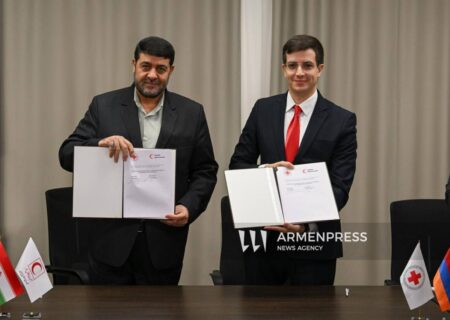 رئیس هلال احمر ایران در ایروان با رئیس صلیب سرخ ارمنستان دیدار کرد