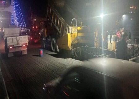 استفاده از یک هزار و ۱۰۰ تن آسفالت برای بهسازی پل کابلی