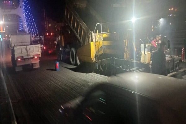 استفاده از یک هزار و ۱۰۰ تن آسفالت برای بهسازی پل کابلی