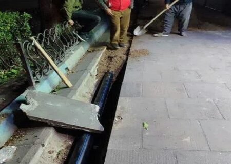 حذف آبیاری سنتی و توسعه شبکه آب خام در ۱۲ خیابان مرکزی شهر