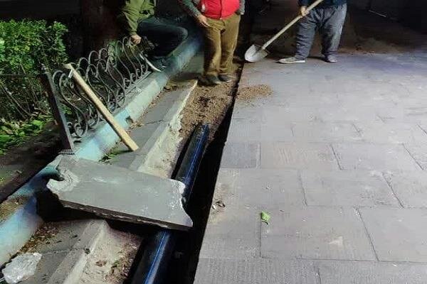 حذف آبیاری سنتی و توسعه شبکه آب خام در ۱۲ خیابان مرکزی شهر