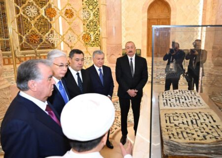 رهبران آسیای مرکزی و جمهوری آذربایجان از مرکز تمدن اسلامی تاشکند بازدید کردند