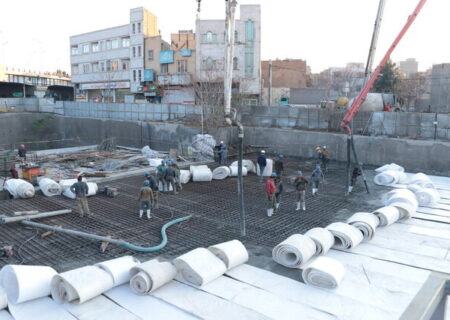 رکورد ۱۲۸۰ مترمکعب بتن‌ریزی در ایستگاه دامپزشکی متروی تبریز ثبت شد