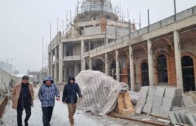 شروع اجرای نمای بیرونی عمارت کلاه ‌فرنگی