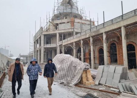 شروع اجرای نمای بیرونی عمارت کلاه ‌فرنگی