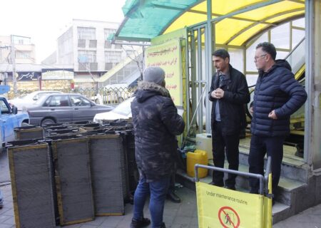 تداوم تعمیر پل عابرگذر مکانیزه مقابل کلینیک شیخ‌الرئیس